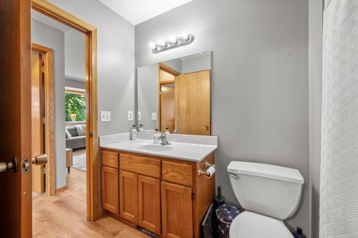 1 3/4 bath conveniently located near Primary Bedroom and Bedroom #2