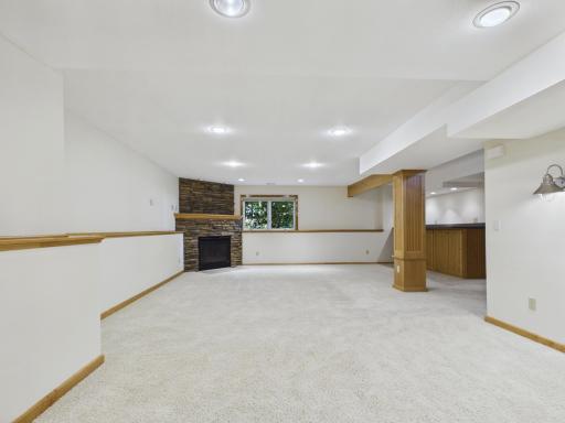 recreation room in the lower level