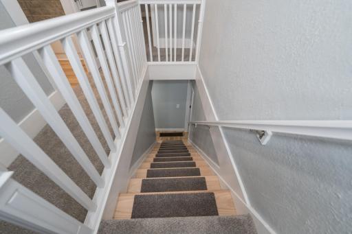 Stairs to upper level-new stairway 2026 & new maintenance free railing