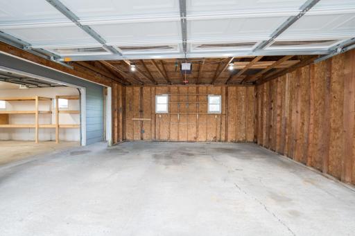 2-Car Garage 20x22 with workshop access to the left.