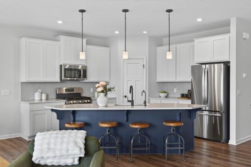 Gorgeous chefs kitchen with extra large center island