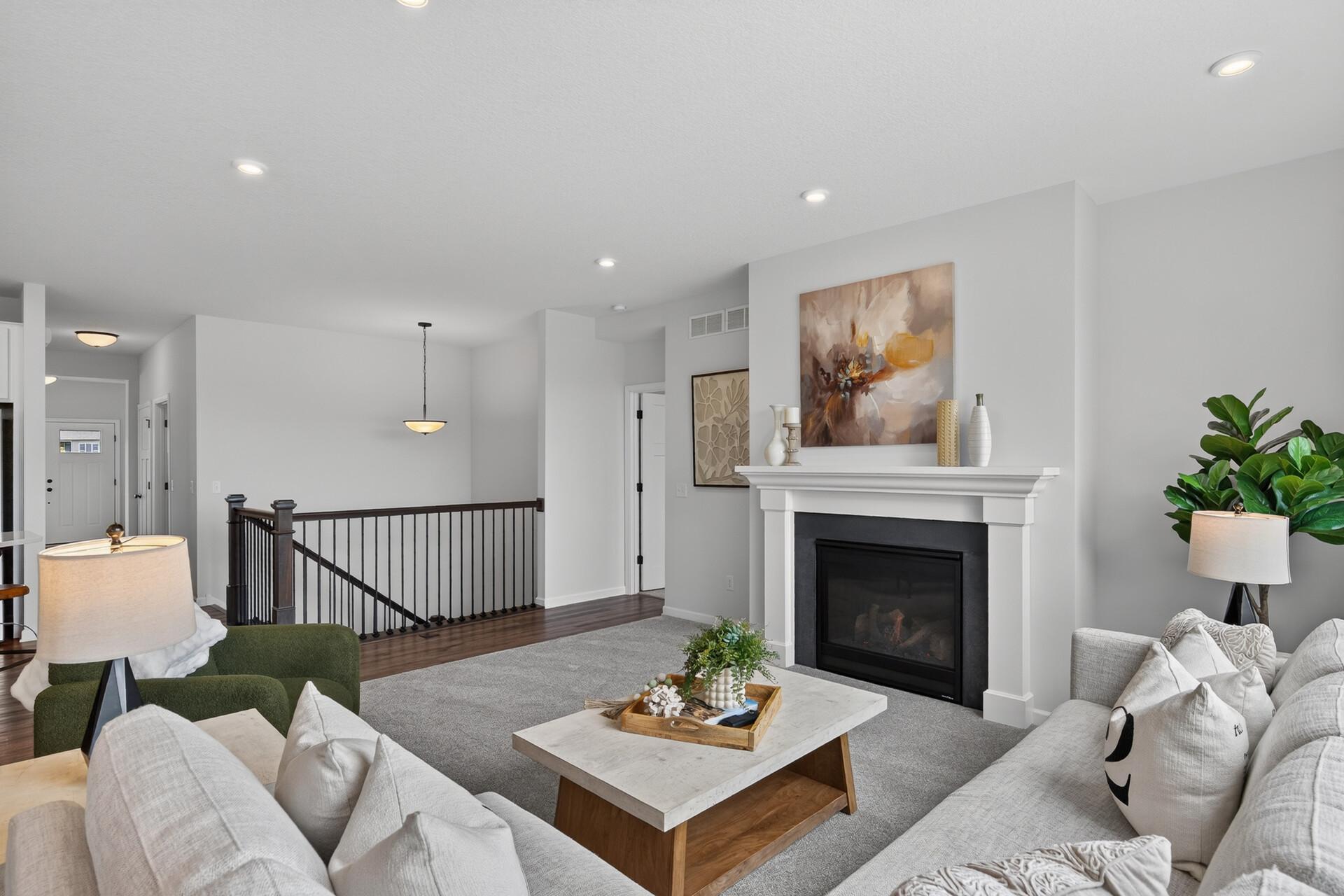 Cozy fireplace in living room
