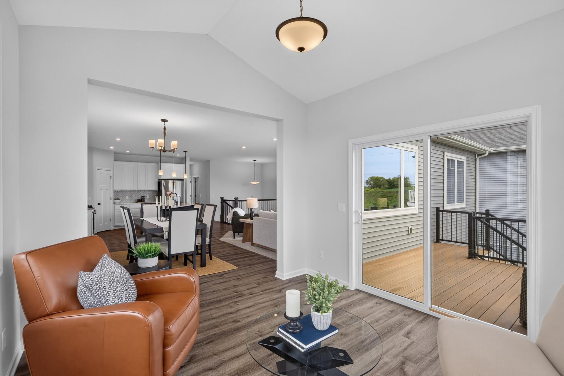 Sunroom walks out to deck