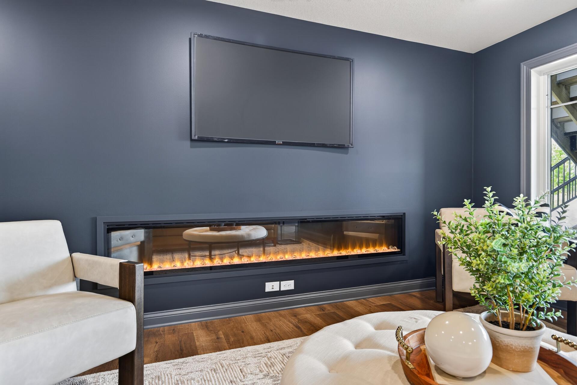 Expansive fireplace