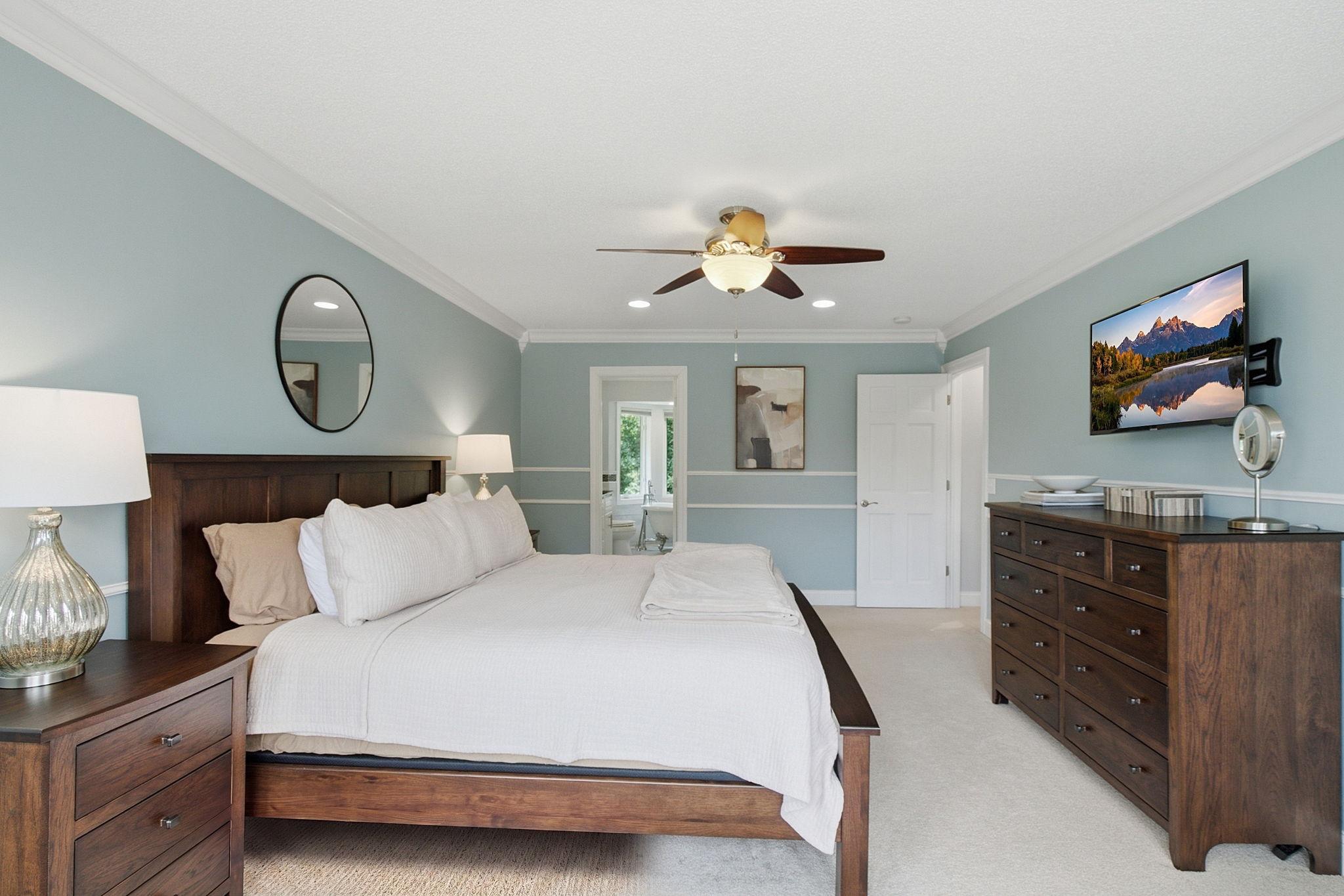 Private primary retreat with direct access to the beautifully remodeled ensuite.