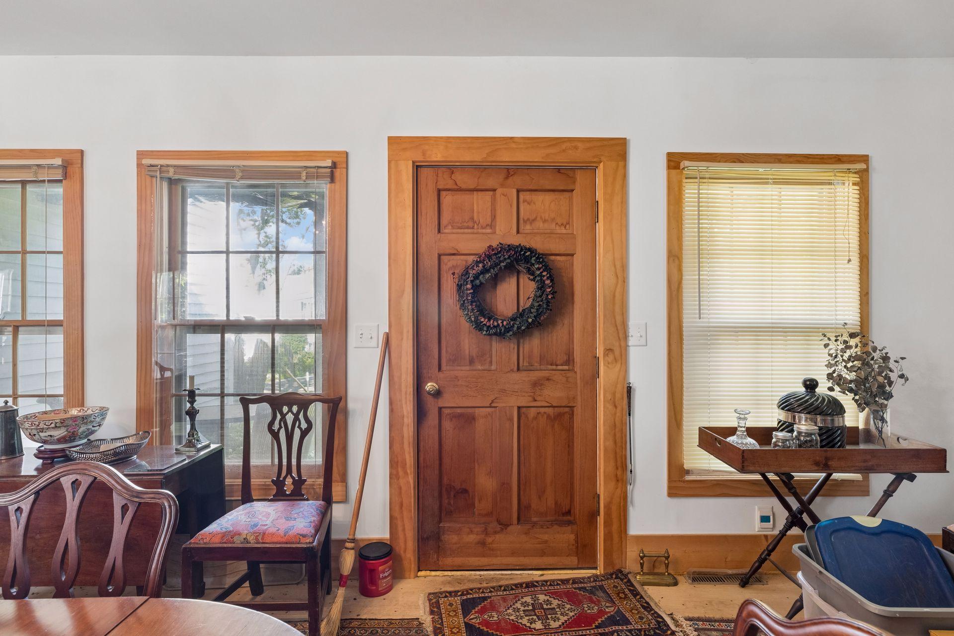 Main entrance door off front porch