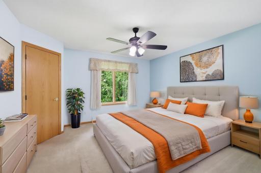 Virtually staged main floor bedroom.