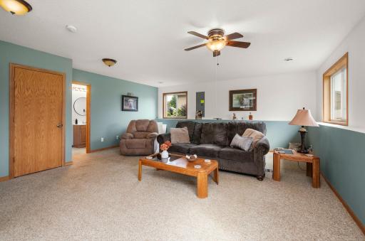Cozy lower-level entertaining area