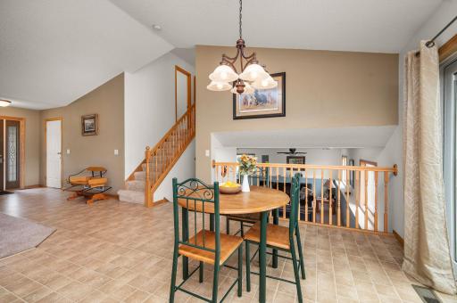 Dining area open to the lower level