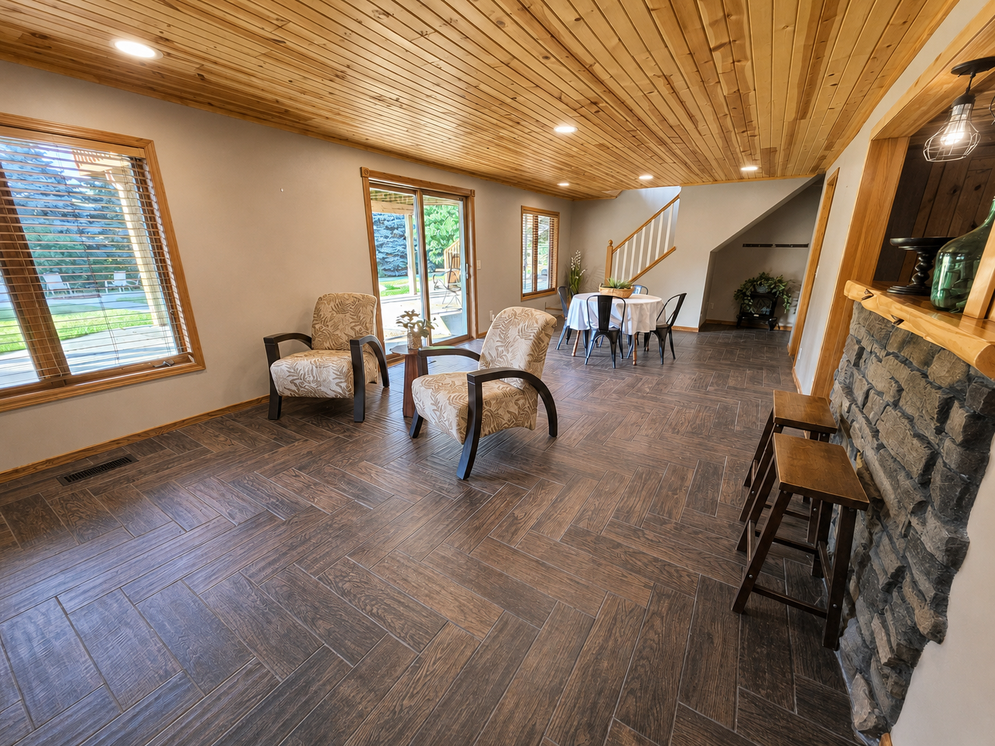 Family Room Lower Level with Walk Out Patio