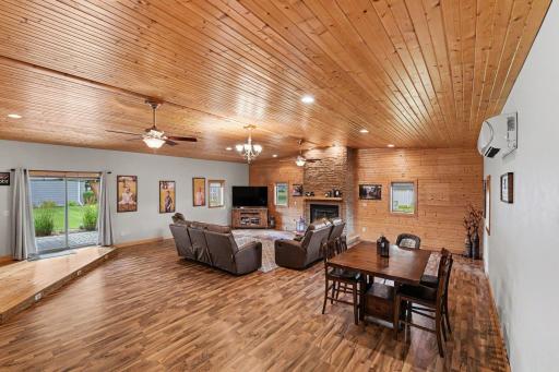2 ceiling fans and gorgeous gas fireplace plus ductless mini split.