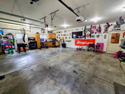 Interior of garage- Insulated, heated, door to the great room.