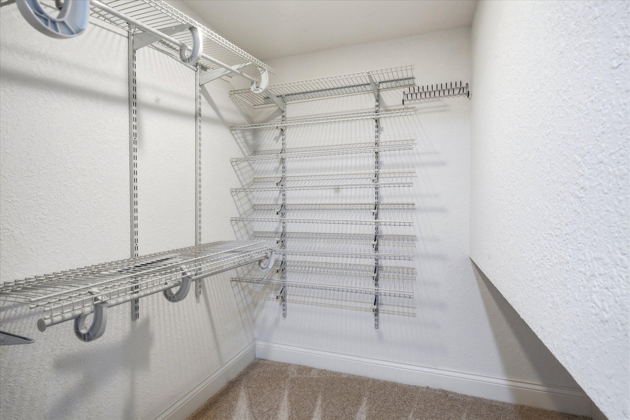 Stay organized with the expansive walk in closet!