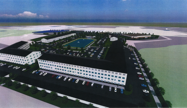 rendering of proposed and approved redevelopment