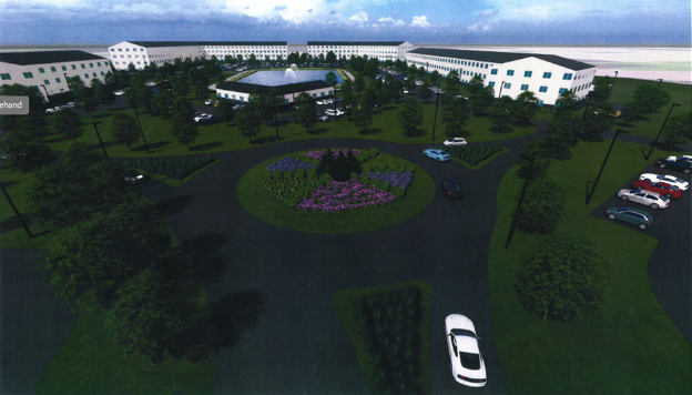 rendering of proposed and approved redevelopment
