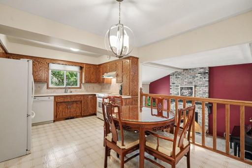 Kitchen and dining is spacious.