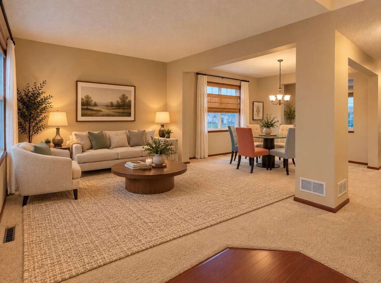 Front entrance into sitting room. AI