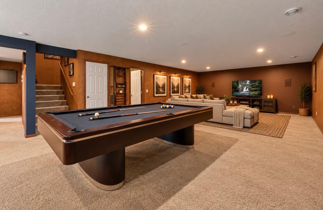 Lower level pool table area- AI