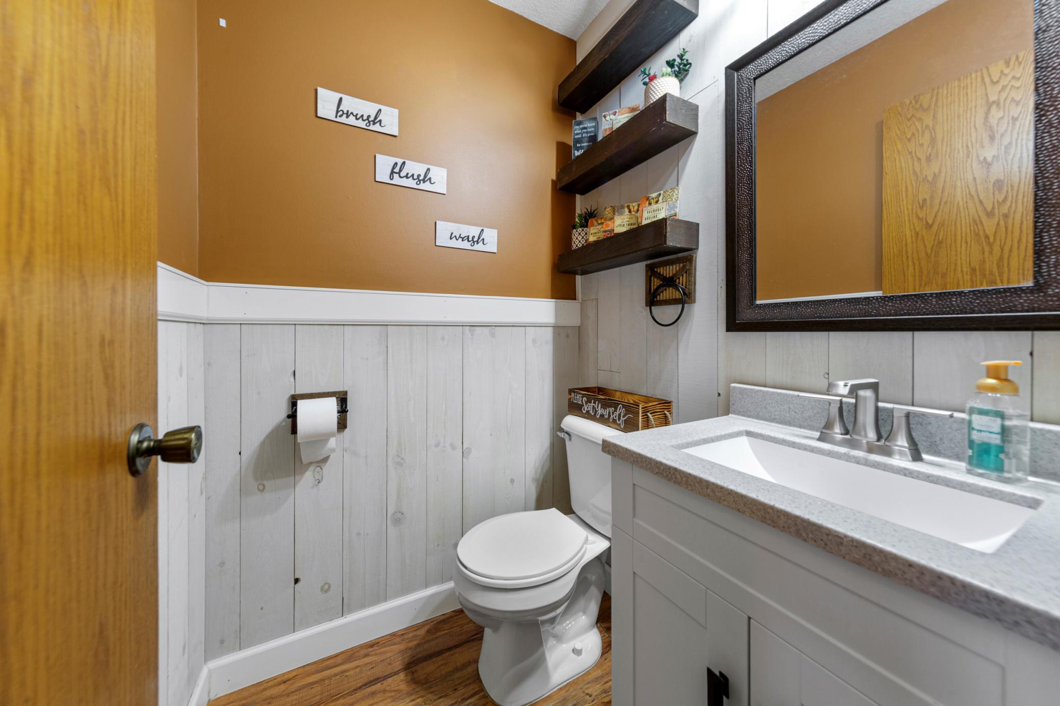 Updated half bath on main