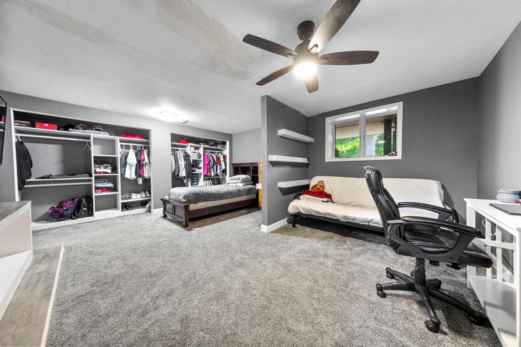 Lower level bedroom suite. This could easily be used as a family room if bedroom not needed
