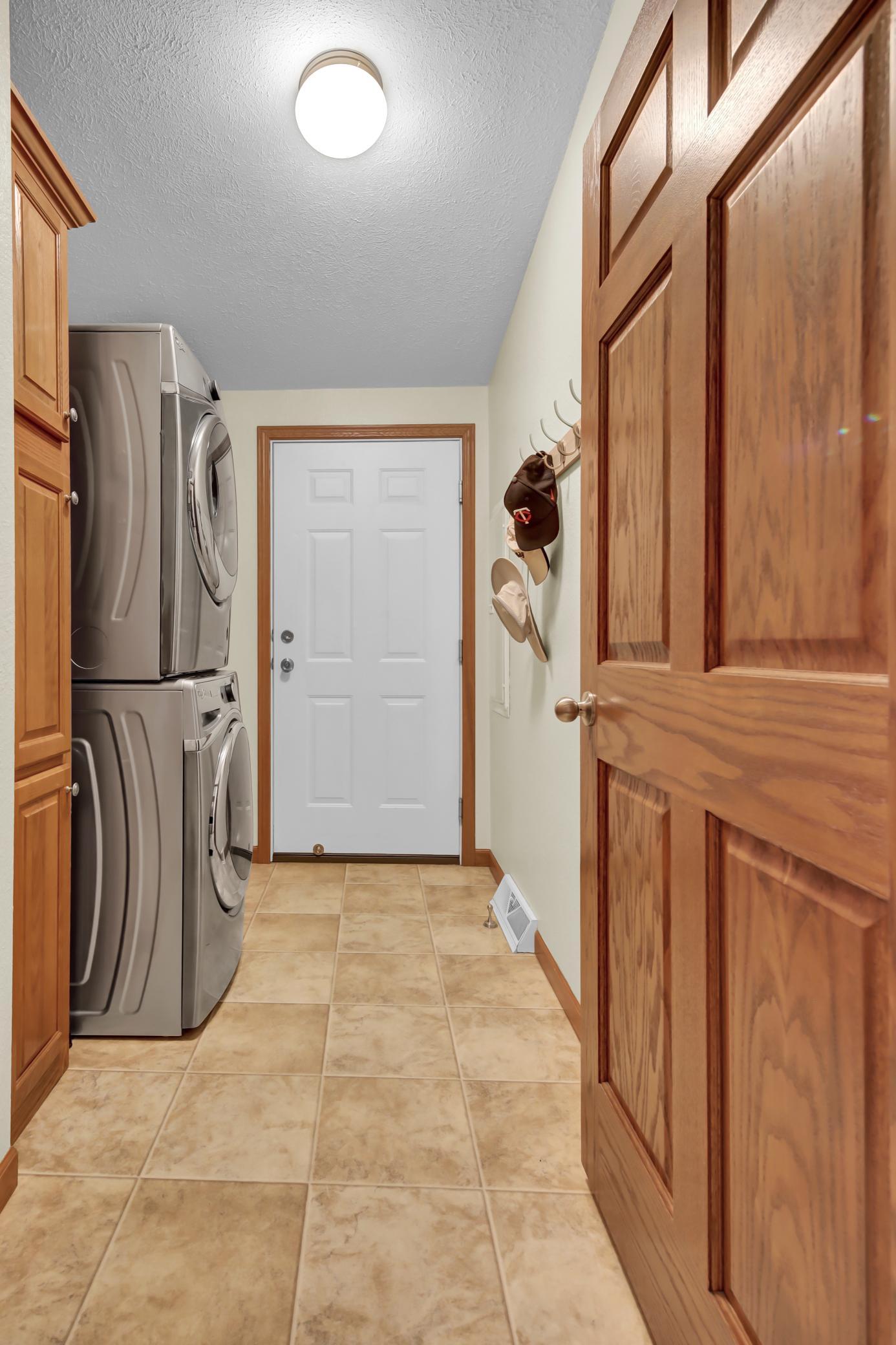hallway to garage / mudroom/ laundry