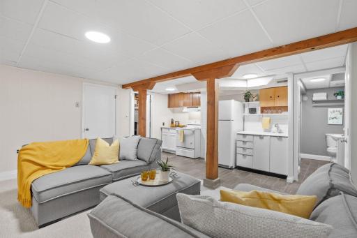 Lower-Level Kitchen + Living Room