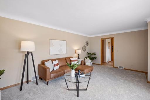 Living room with new carpet