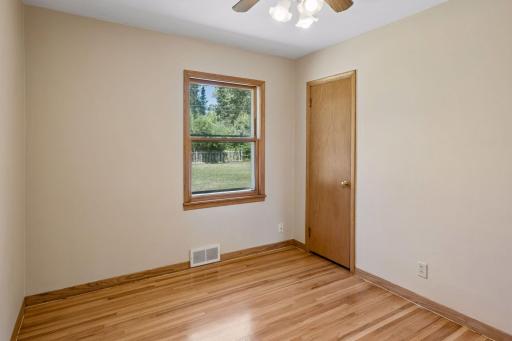 Second bedroom newly refinished hardwood floors
