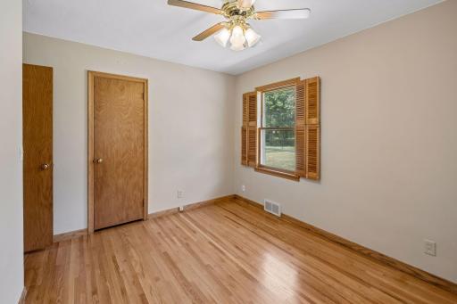 Third bedroom newly refinished hardwood floors