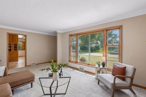 LIving room with large picture winidow