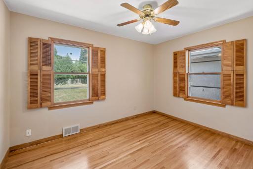 Third bedroom newly refinished hardwood floors