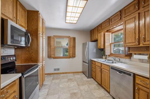 Kitchen with stainless steel applainces