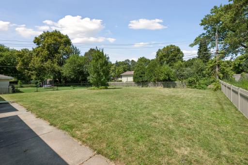 Large fenced backyard