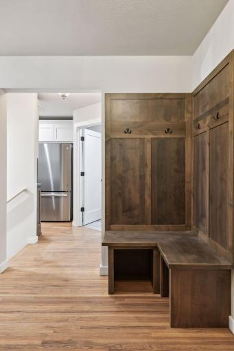 Built in bench and coat rack
