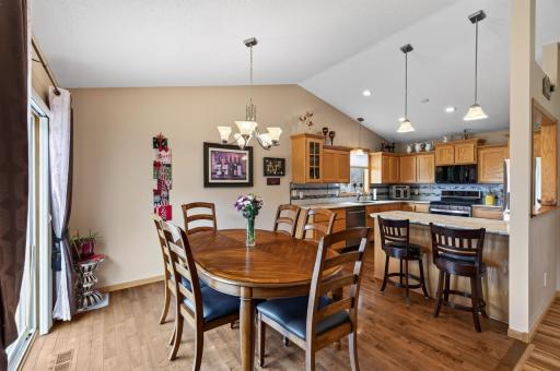 The kitchen offers both style and function, enjoy being open to the dining room for an extension of your entertaining spaces.