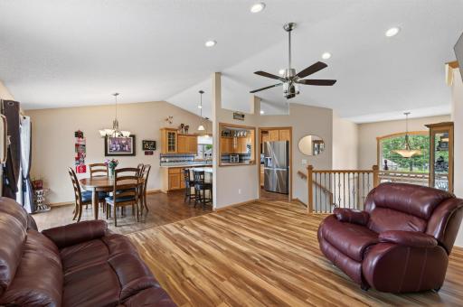 The open-concept layout makes everyday living effortless. Seamless sightlines connect the living room, dining area, and kitchen for easy entertaining.