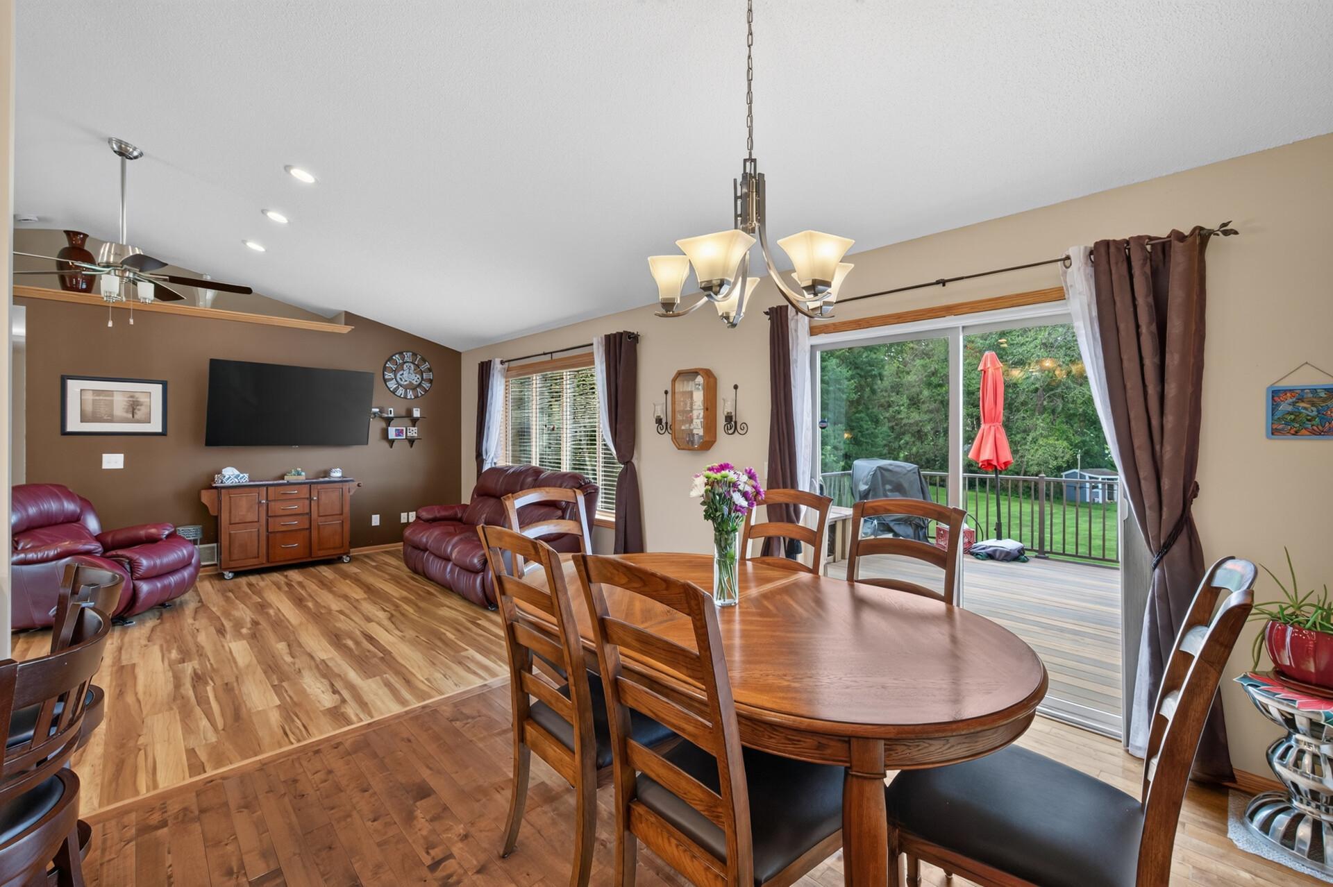Sliding doors lead directly to your backyard oasis. Enjoy easy indoor-outdoor living all summer long.