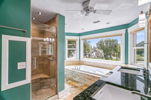 Primary Bedroom Attached Bathroom with Panoramic Water Views