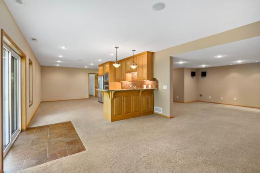 View of lower-level Rec Room and Media Room