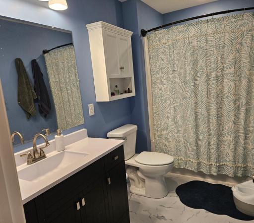Lower-level full bathroom