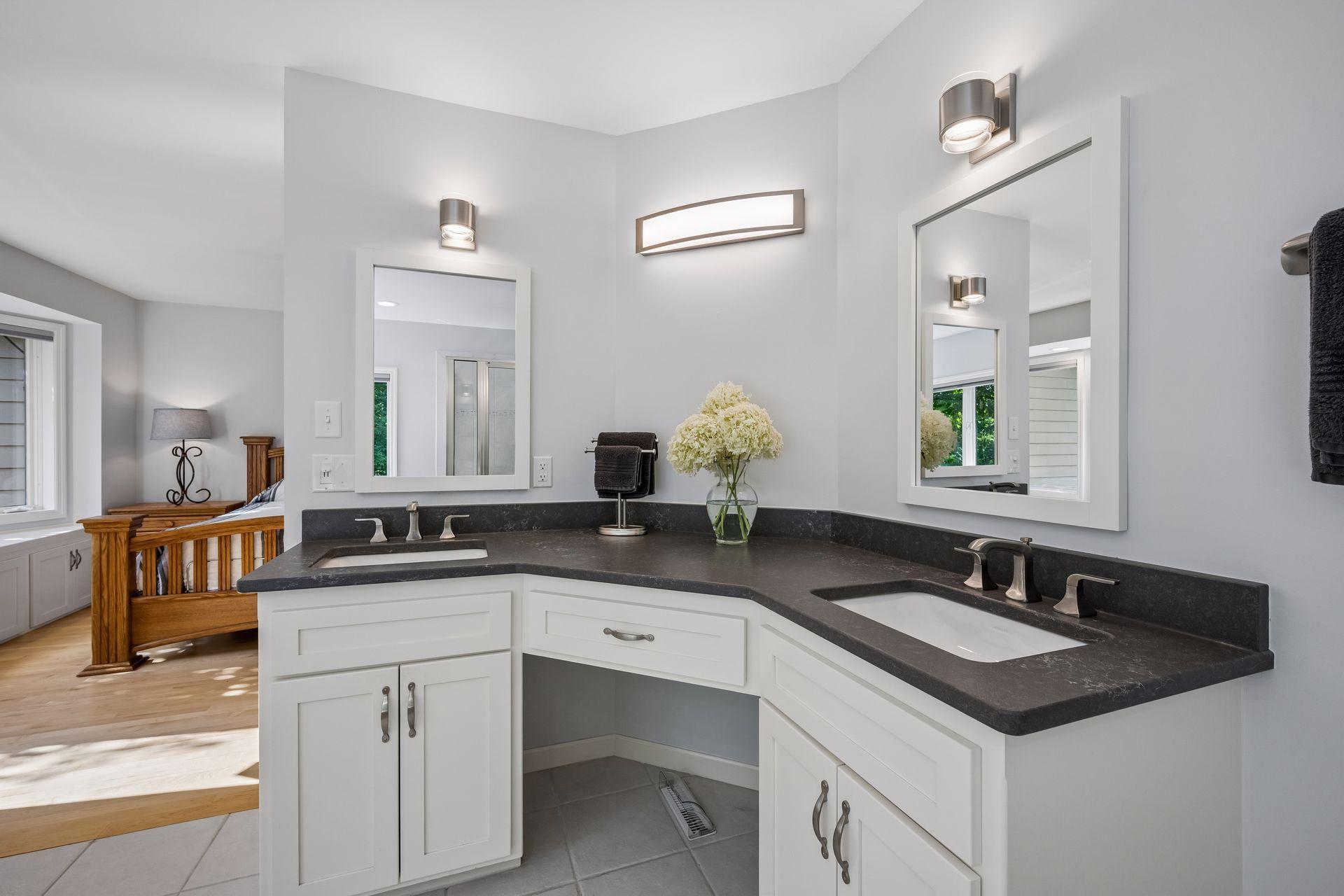 Luxurious finishes on the primary bath vanity