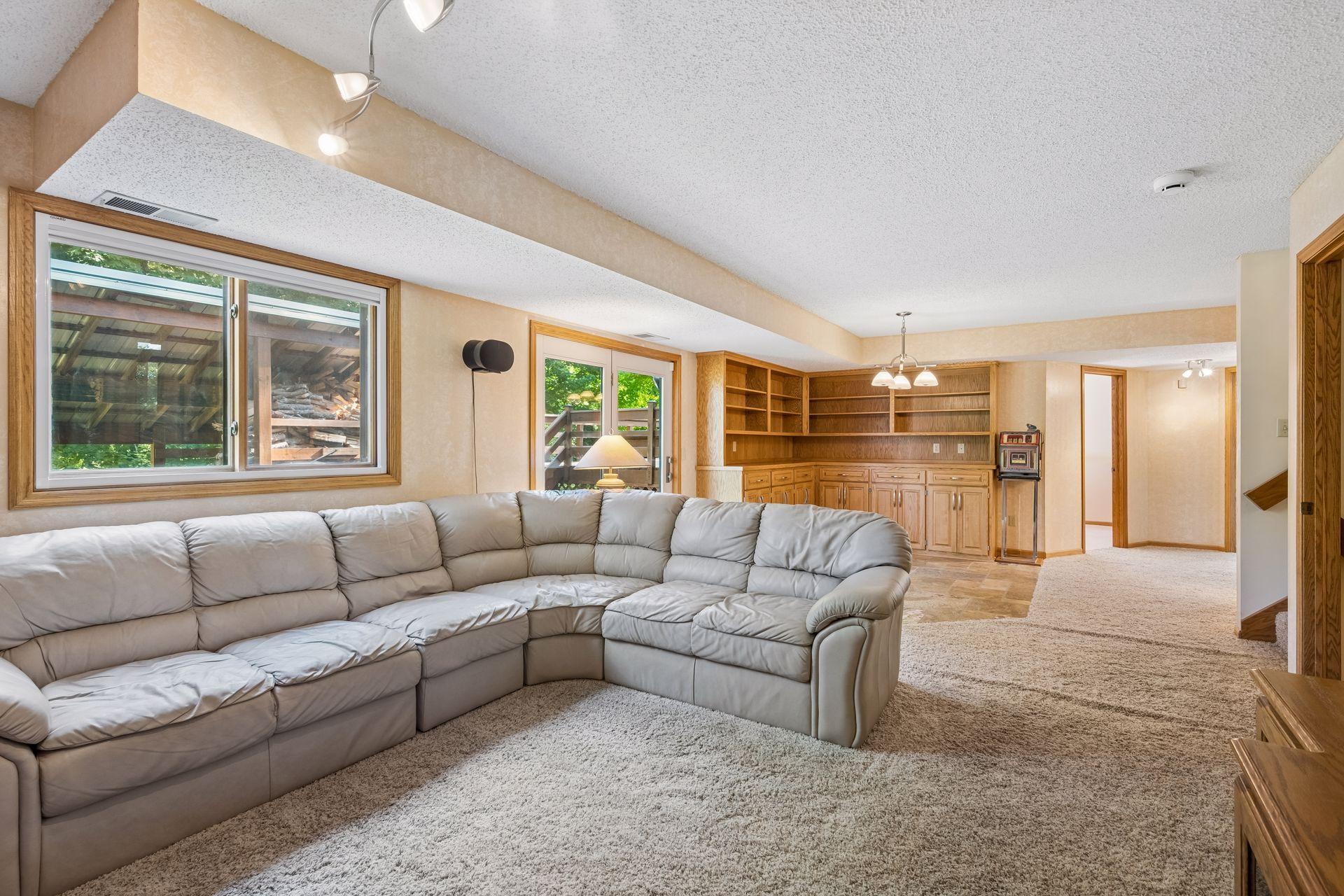 Lower level family room steps out to the rear deck