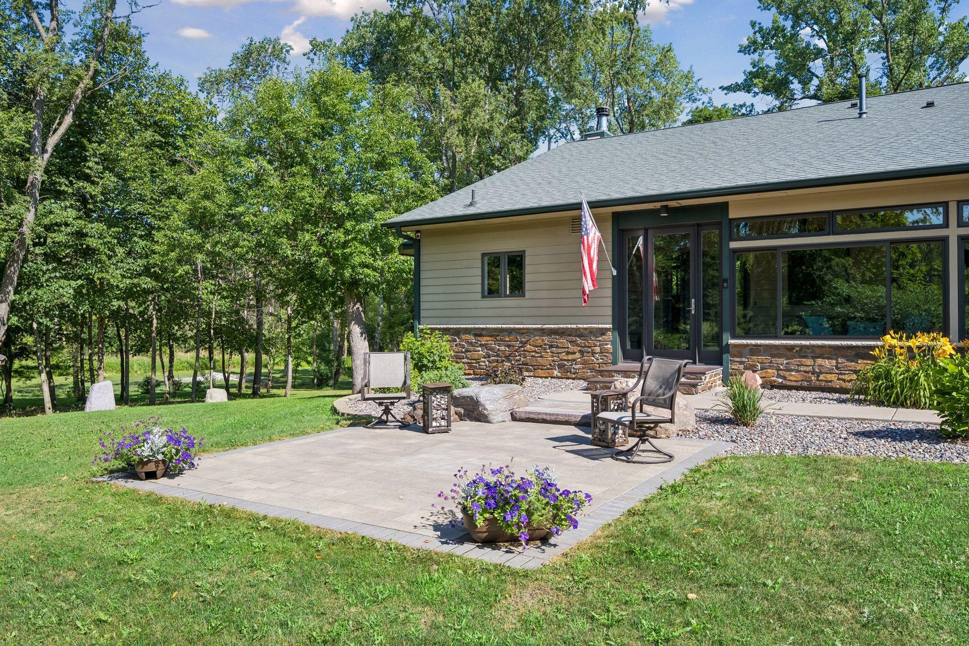 The custom paved patio was professionally completed in 2024