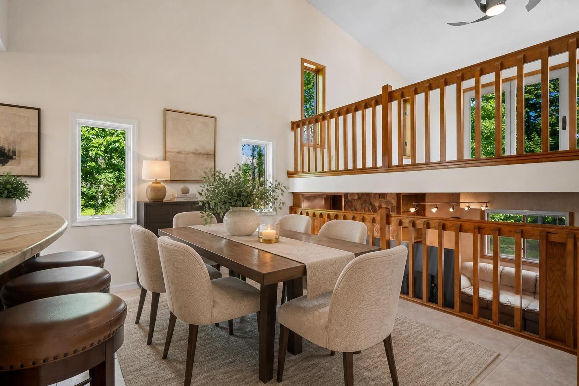 Dining area, shown virtually staged