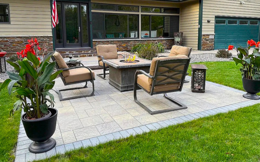 Front patio and landscaping completed by Otten Brothers