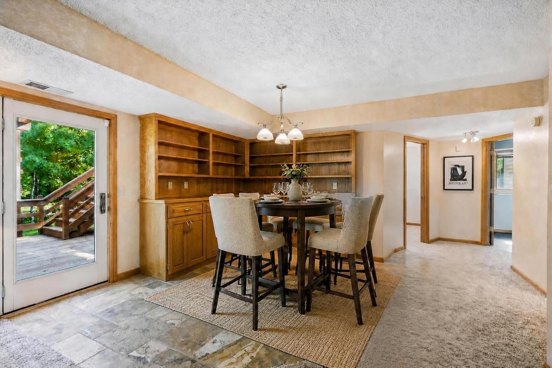 Family room is the perfect space for game night and outdoor entertaining