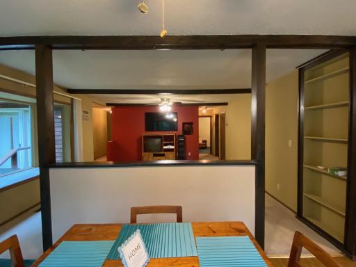 View from the dining area into the living room