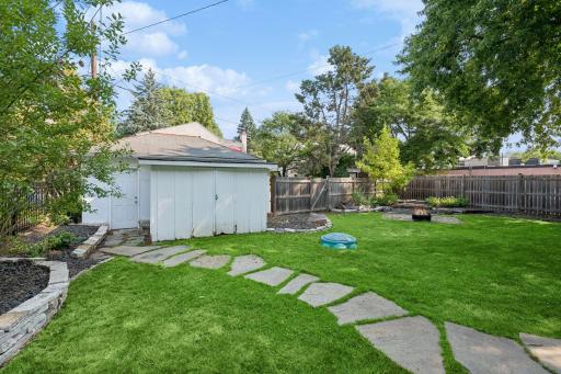 Large, open backyard with room to relax, entertain, garden or play.