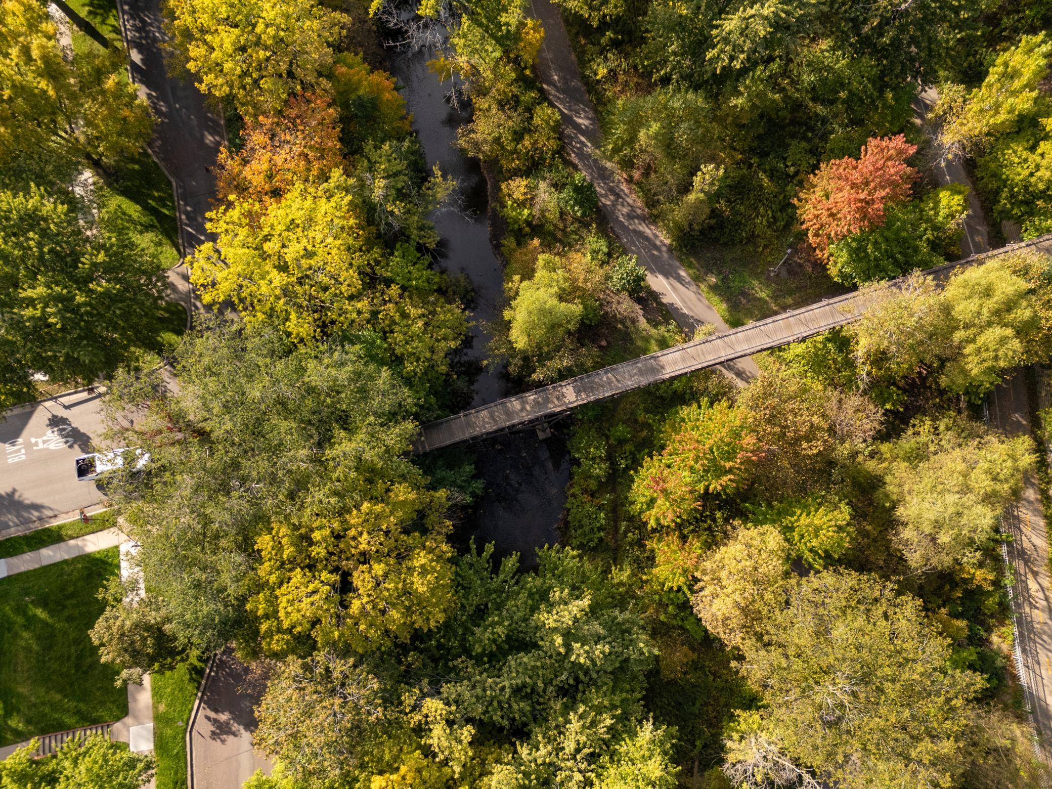 Minnehaha Creek and its scenic trail system are just one block from the home.