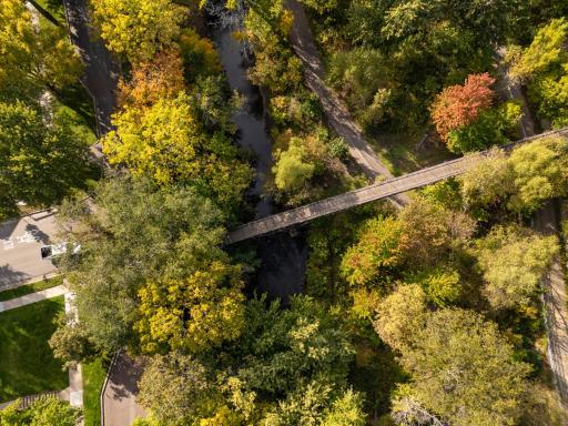 Minnehaha Creek and its scenic trail system are just one block from the home.